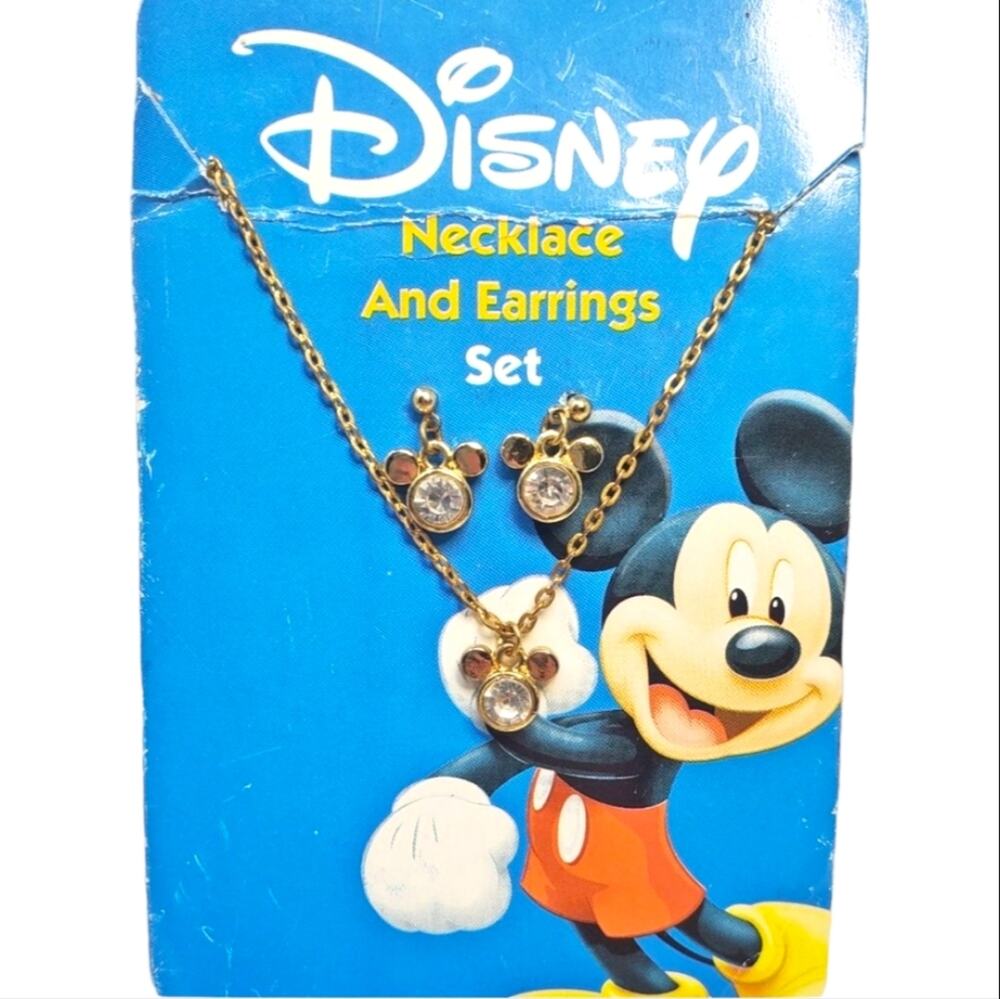Disney Mickey Mouse Necklace and Earrings Set